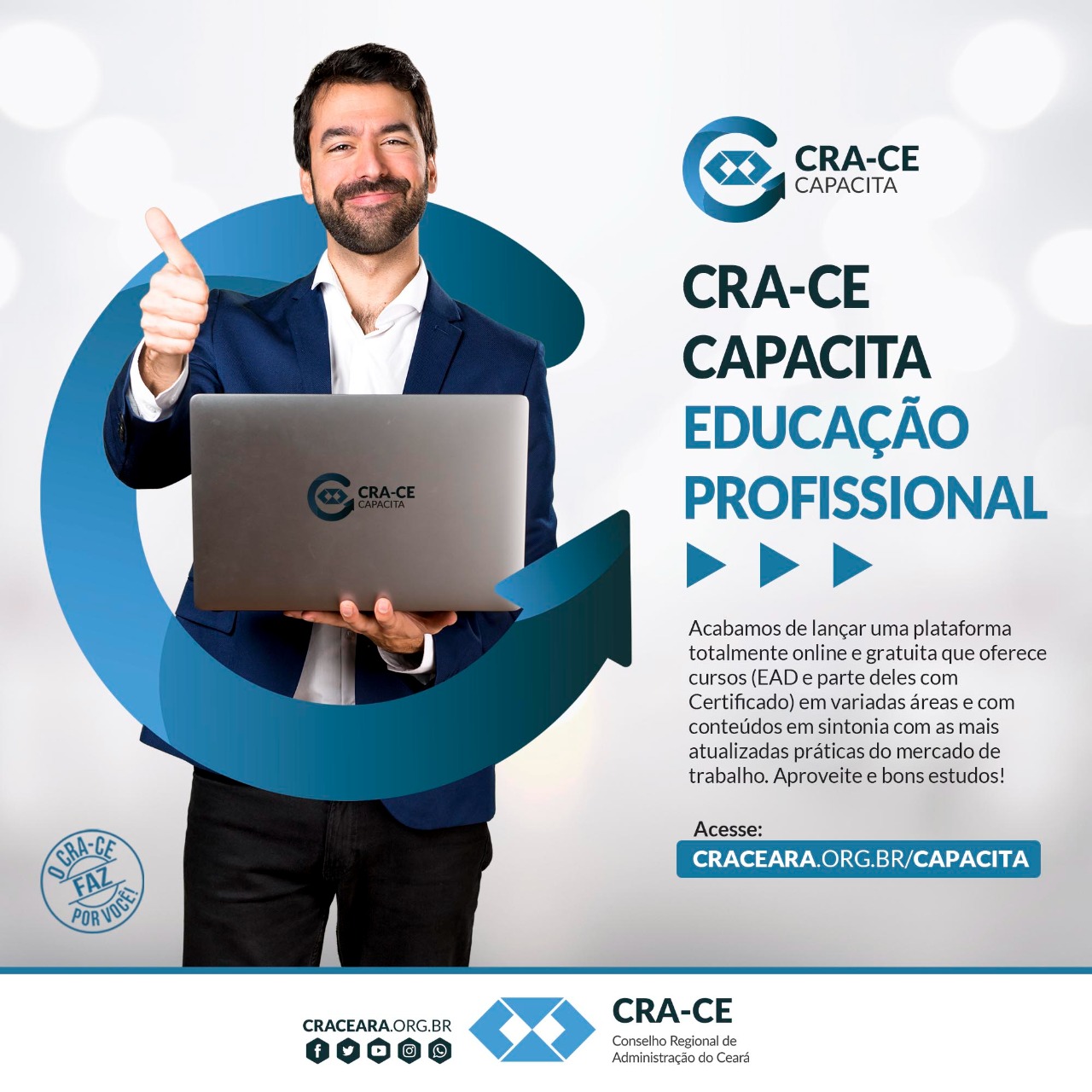 CRA-CE lança o Capacita, plataforma gratuita de educação e qualificação profissional