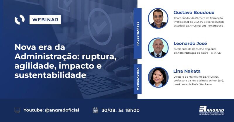 Presidente do CRA-CE participa de webinar pela Angrad, dia 30